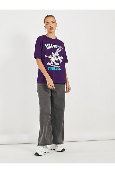Styli Graphic Print Short Sleeve Oversized T-shirt