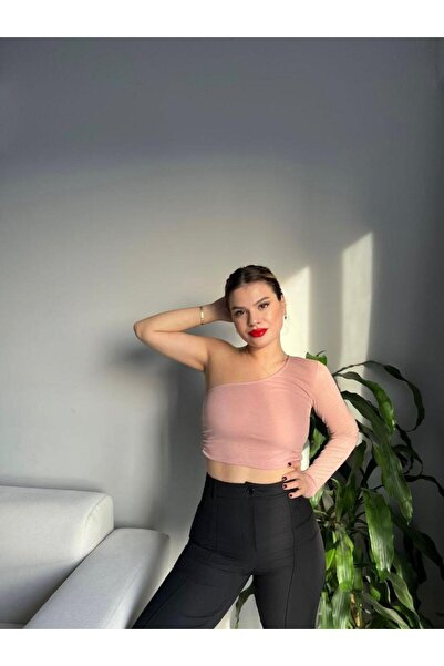 CEYS Tek Kollu Beli Drape Detay Kaşkorse Bluz