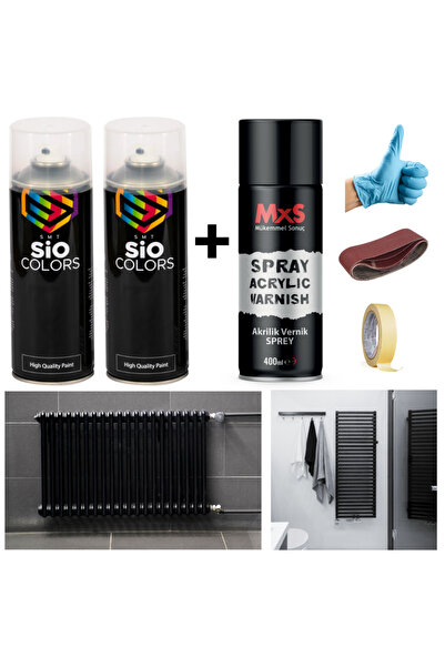 sıocolors 2 ADET ISIYA DAYANIKLI RADYATÖR KALORİFER PETEK SPREY BOYA SETİ+VER...