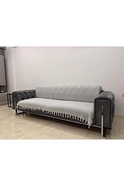 Koza Mix towel Husa de scaun cu model pătrat de culoare gri