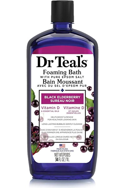 Dr Teals حمام رغوي بملح إبسوم وعصير التوت الأسود 1000 مل