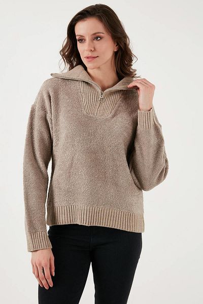 Fashion Friends Суитшърт с цип и яка от норка