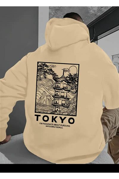 Medinenur Φούτερ με κουκούλα με στάμπα Tokyo Back