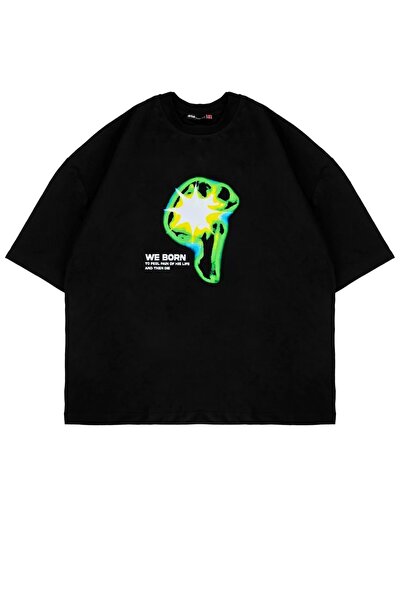Tarzsokak WE BORN Imprimat Negru Oversize Unisex