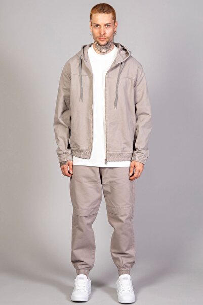 LTC Jeans Men's Hooded Oversize Marsıan Smoked Denim Jacket