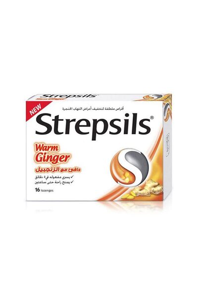 Reckitt Benckiser ستربسلز - الزنجبيل الدافئ لتخفيف آلام الحلق - 16 قرصًا