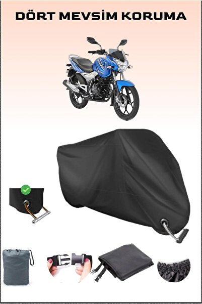 Breen قماش دراجة نارية أسود متوافق مع قفل Bajaj Discover 150 S، آمن، مقاوم للماء