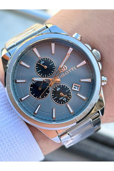 Bigotti Men's Watch Ebg.10431.1 - 5 Atm Waterproof, Steel Case and Cord