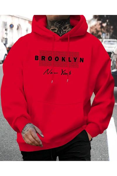 Medinenur Суичър с качулка с принт Brooklyn