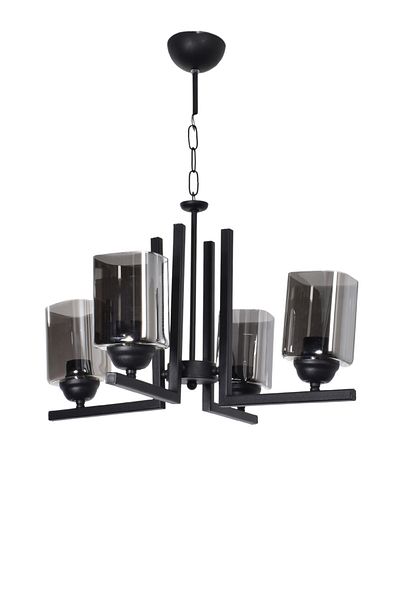 Modavize Destina Modern Design Bedroom Living Room Living Room Kitchen Black Color Smoked Glass 4-Piece Chandelier