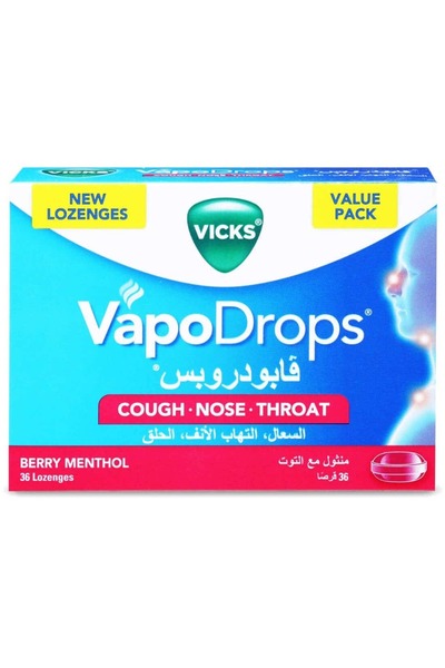 Vicks قطرات فابو بنكهة التوت 36 لتر 4 قطع