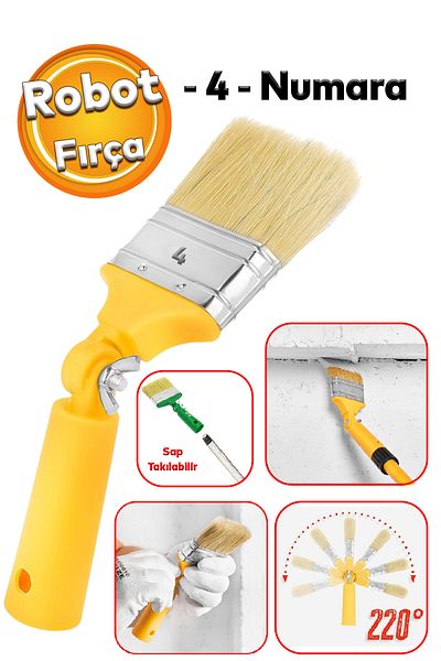 Badem10 Robotic Cutting Painting Brush - 180 °   Degree, Curlable and Plug-In Handle