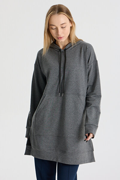 Perché Women's Two Thread Hooded Slit Dress-Up Tunic