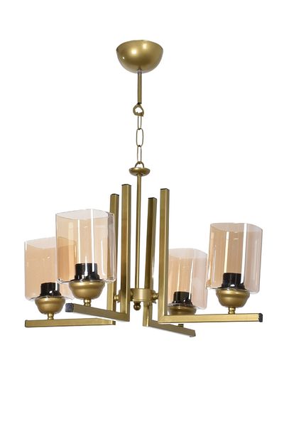 Modavize Destina Modern Design Bedroom Living Room Living Room Kitchen Antique Color Honey Glass 4-Piece Chandelier