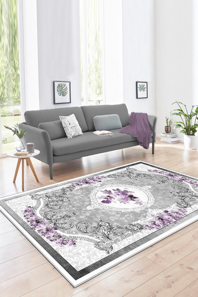 Thalia Home Kaymaz Tabanlı Yıkanabilir Baskılı Yolluk Halı Koridor Halısı