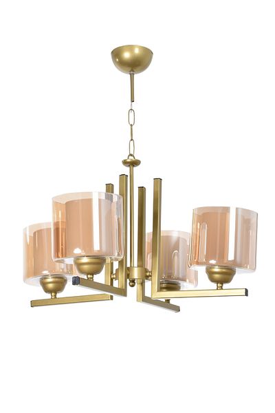Modavize Atiye Modern Design Bedroom Hall Living Room Kitchen Antique Color Honey Double Glass 4-Piece Chandelier