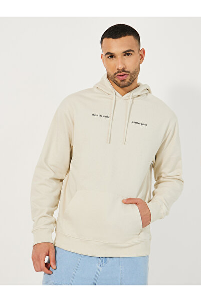 Styli Minimal Puff Print Fleece Relaxed Fit Hoodie