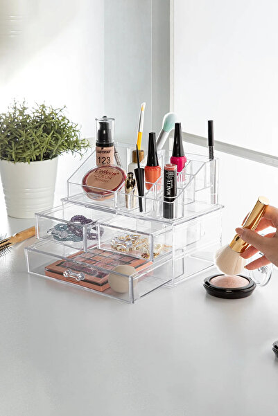 Poomy Dimensiune mare, 3 straturi, 3 sertare, organizator de machiaj și cosme...