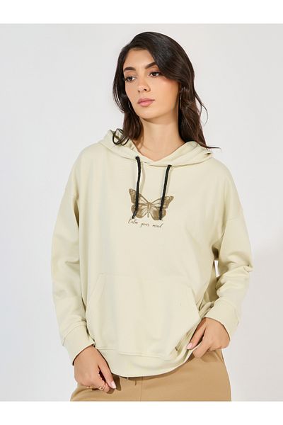 Styli Oversized Regular Length Graphic Hoodie