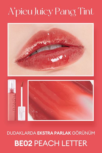 Missha A'Pıeu Juicy Pang Tint - Lasting Everyday, Smooth Look (Be02 Peach Letter)