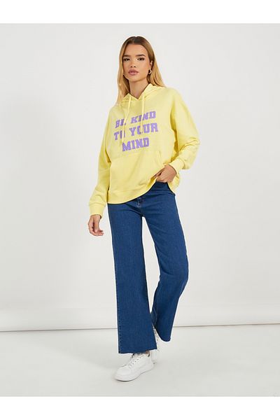 Styli Regular Fit Be Kind To Your Mind Slogan Hoodie
