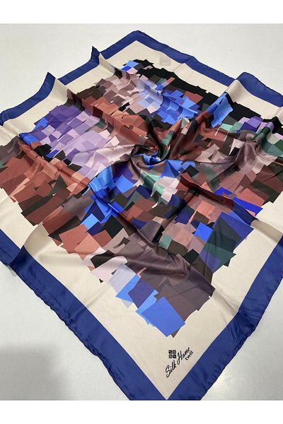 Themizel eșarfă cu model geometric din poliester twill 30032