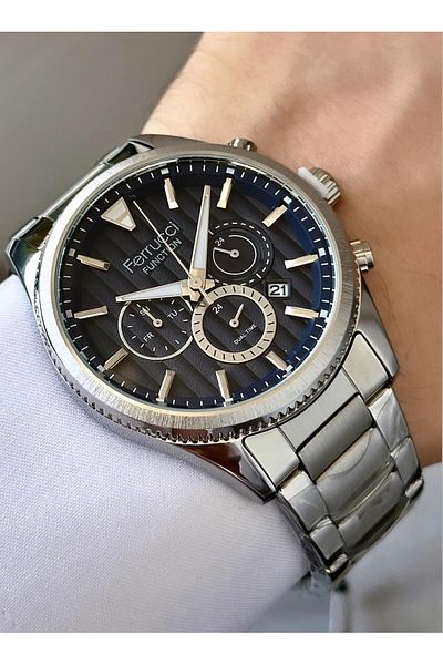 Ferrucci Men's Functions Active Steel Band Wrist Watch