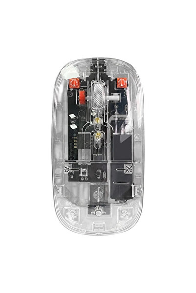 Everest Grup Wireless 2.4Ghz &  Uyumlu  Bluetooth Kablosuz Şarj Edilebilir Şeffaf Sessiz Mouse