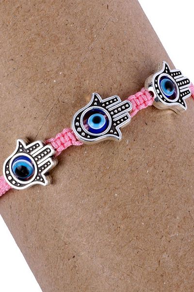 Rouge Fatma Mother Hand Evil Eye Pink Women's Bracelet