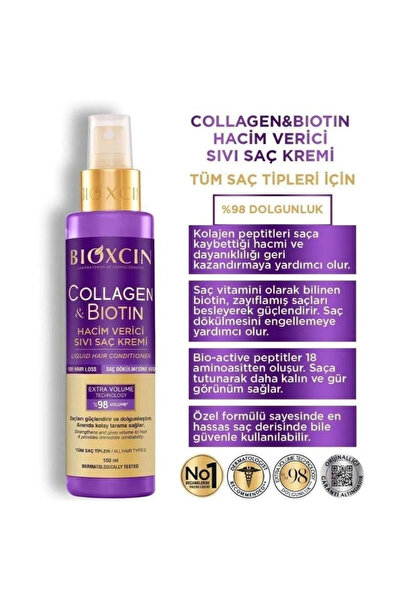 Bioxcin Collagen & Biotin Ekstra Hacim Şampuanı 300ml + Saç Bakım Yağı + Saç Kremi + Sıvı Saç Kremi