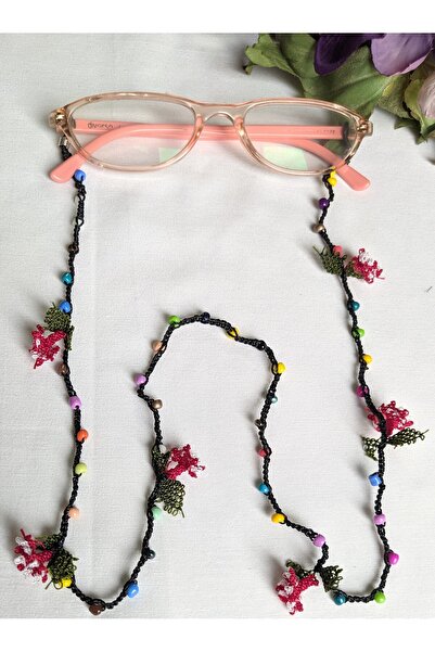 Bircan Hediyelik النرجس البري التطريز الزجاج مطرز حبل النظارات الحمراء