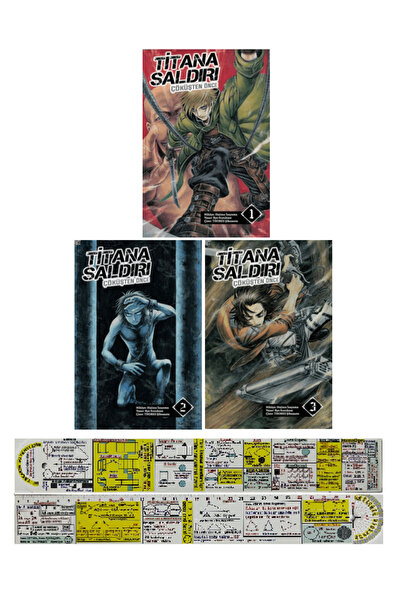 Komik Şeyler Titana Saldırı Çöküşten Önce 1-2-3. Ciltler Roman Seti + Mat. Öğ...