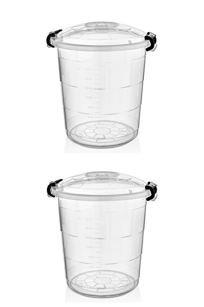 RNL04 2 Adet 30 Litre Şeffaf Plastik Bakliyat Kovası 1112_90_2