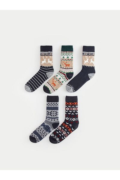 LC Waikiki Lcwk Patterned Men's Socks 5-Piece