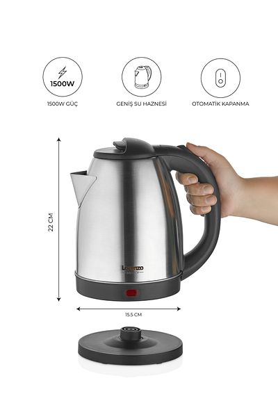 Lorenzo Mercy Kettle 1.8 Lt Inox Water Heater