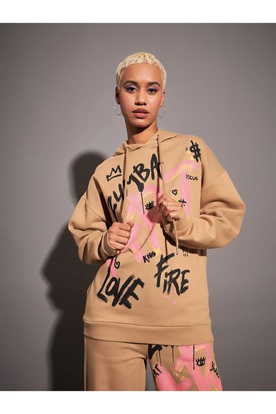 Sassafras By Styli Oversized Art Graphic Print Hoodie