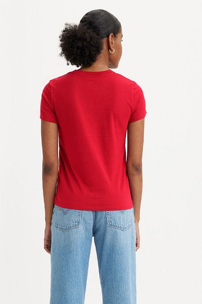 Levi's Tricou roșu pentru femei cu gât rotund - A4917-0004