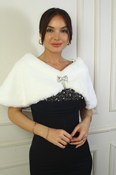 By Saygı Bolero căptușit cu broșă pentru femei