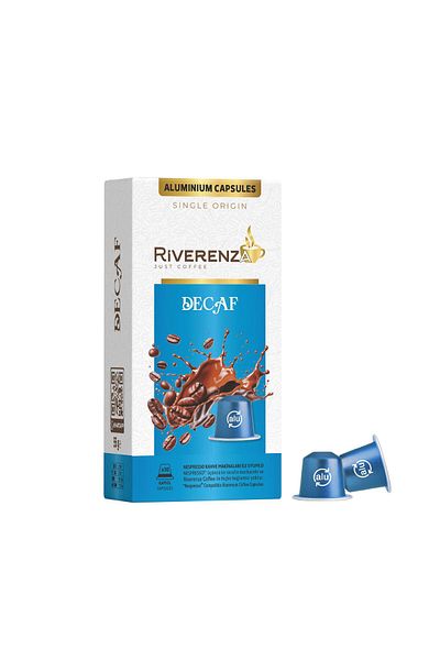 Riverenza Aluminum Nespresso ®   Compatible Capsule Coffee Decaf Caffeine Free 10 Capsules