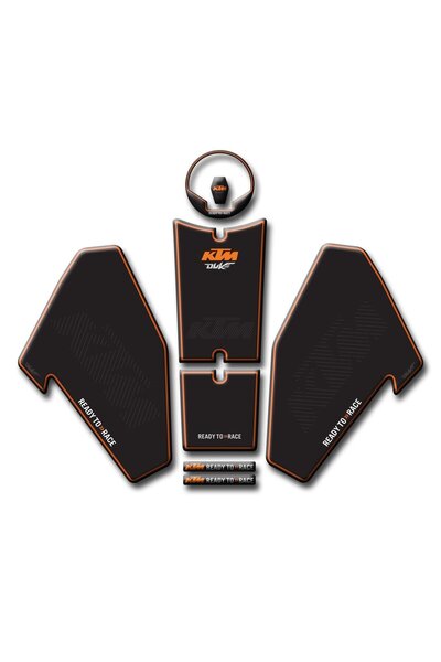 Redline Grafik Ktm Duke 390 2024 Turuncu Siyah Full Tank Pad Set