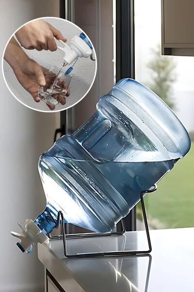 İzen Pratik Su Sebili / Metal Stant + Musluk / Standart Damacana Uyumlu / Sızdırmaz Su Valfi