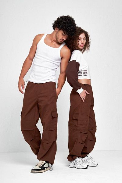 CeyssDesign Unisex Cotton Tactical Cargo Pants with Elastic Waist and Legs
