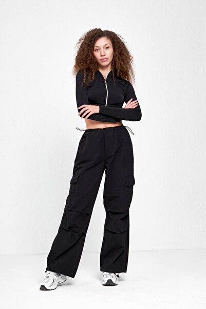 CeyssDesign Unisex Pamuklu Tactical Beli ve Paçaları Lastikli Kargo Pantolon