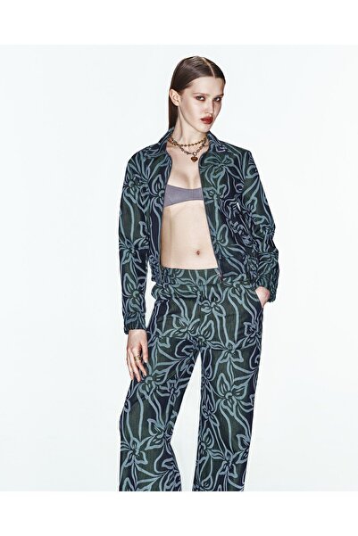 Khela The Label URBAN JUNGLE JACKET Yeşil Lazer Baskılı Çiçek Desenli Ceket