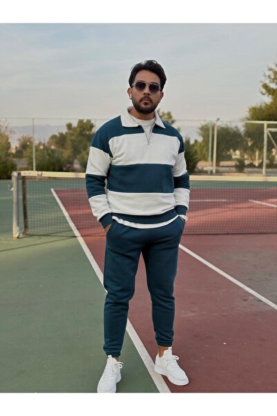 Baycombine35 Чоловічий спортивний костюм із коміром на блискавці