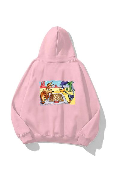 The Champ Clothing Φούτερ με κουκούλα με κουκούλα σε ροζ στάμπα κινουμένων σχεδίων