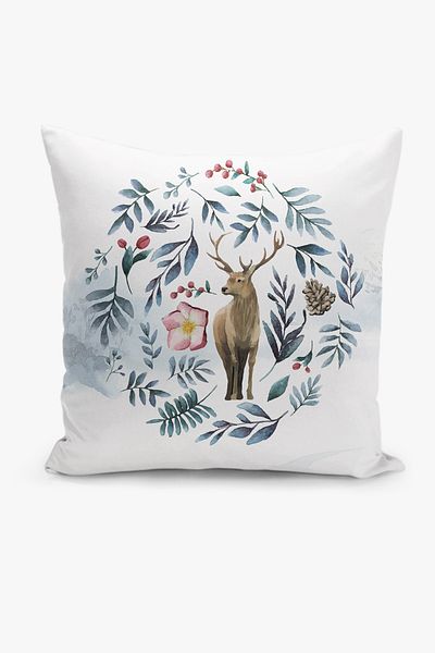 Filamente New Year Christmas Pattern Double Sided Digital Printed Throw Pillow Cover