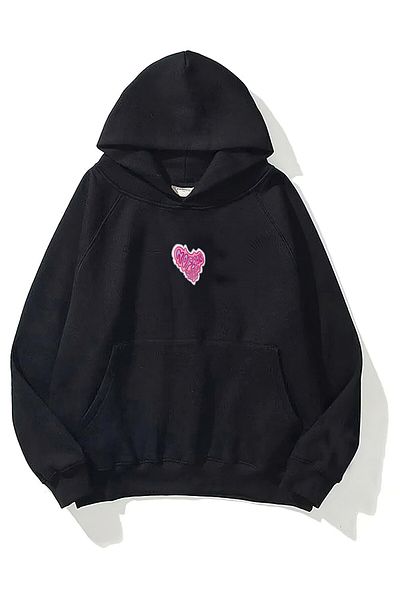 The Champ Clothing Полар с качулка No Fear с щампа Черен унисекс голям суичър с качулка