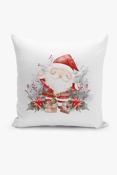 Filamente New Year Christmas Pattern Double Sided Digital Printed Throw Pillow Cover