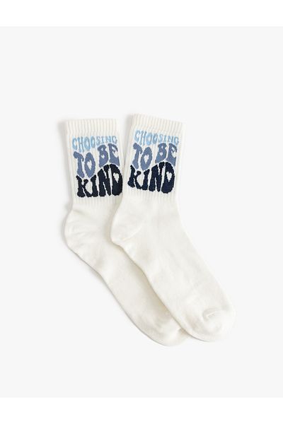 Koton Socket Socks με μοτίβο σλόγκαν